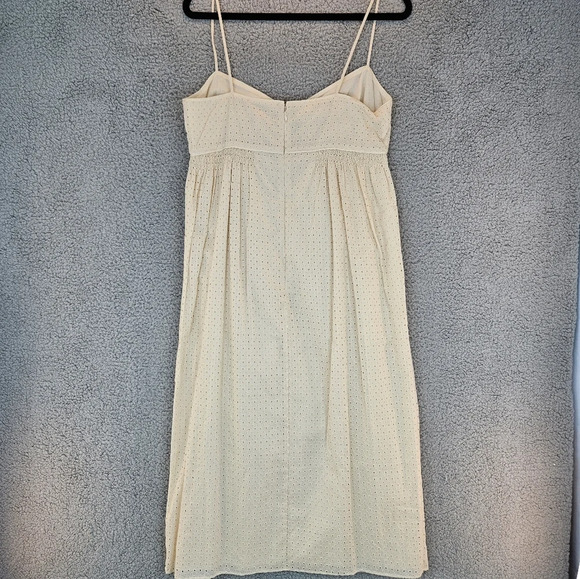 Rebecca Taylor Beige/Cream Lyra Embroidered cutout Midi dress Sz  10 Eyelets - Picture 12 of 16